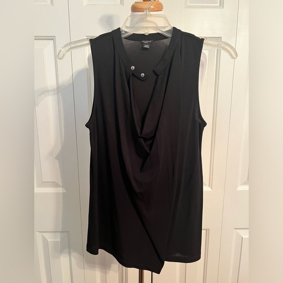 Ann Taylor XSP Black Sleeveless Cowl Neck Blouse - Picture 2 of 4